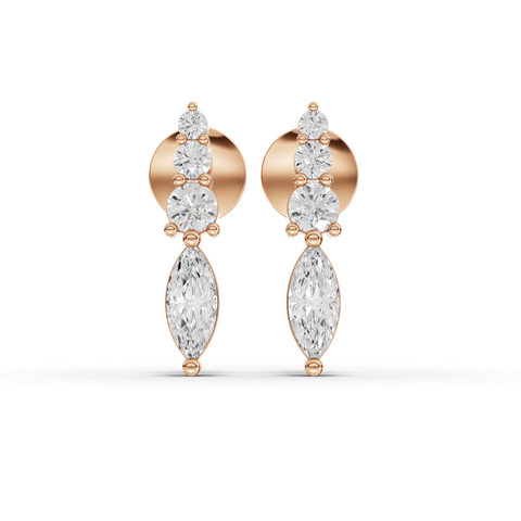 Lab Grown Diamond Statement Multi Shape Jewelry Set with Earrings Ring and Cluster Necklace