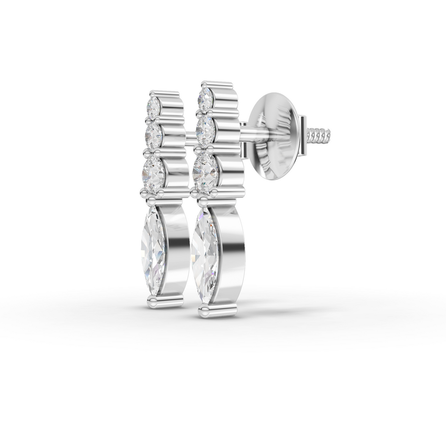 0.80 Ct Marquise Statement Drop Earrings