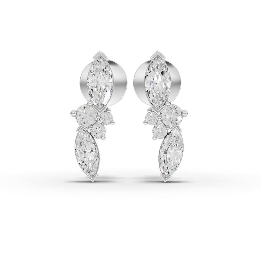 3.86 Ct Marquise Cluster Diamond Set