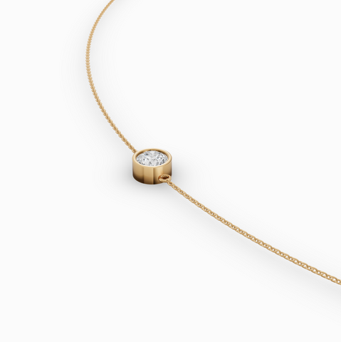 3.00 CT Round Bezel Lab Diamond Belly Chain