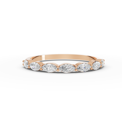 0.37 Ct Marquise Lab Grown Diamond Half Eternity Wedding Band