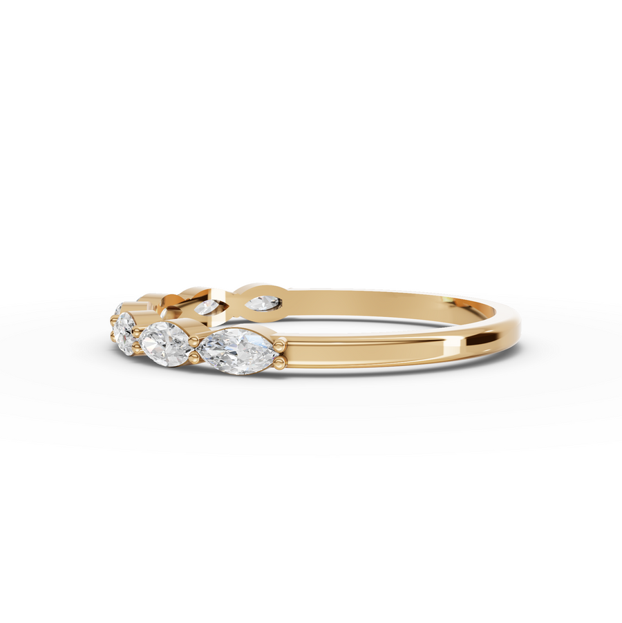 0.37 Ct Marquise prong set Half Eternity Band