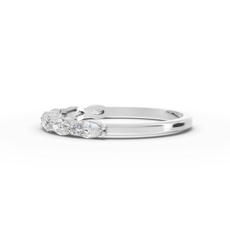 0.37 Ct Marquise prong set Half Eternity Band