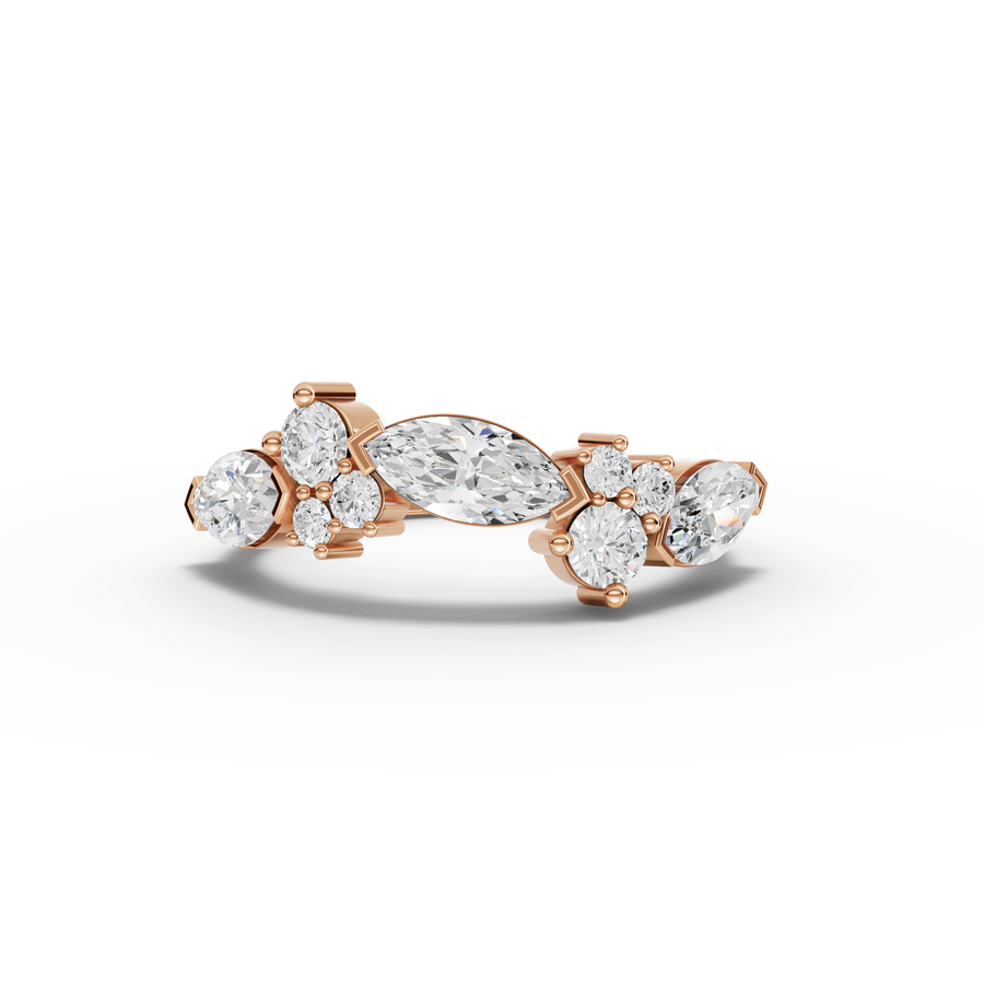 1.29 Ct Marquise Cluster Lab Diamond Ring