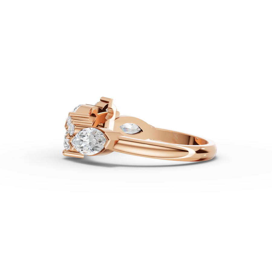 1.29 Ct Marquise Cluster Lab Diamond Ring