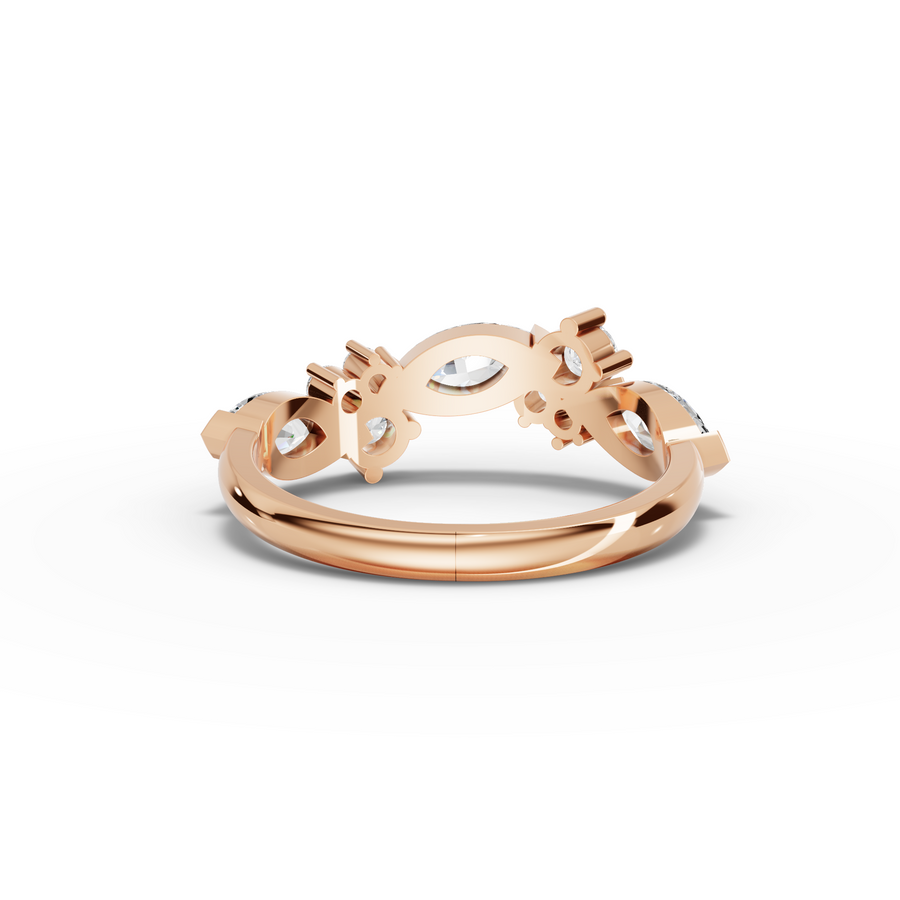 1.29 Ct Marquise Cluster Lab Diamond Ring