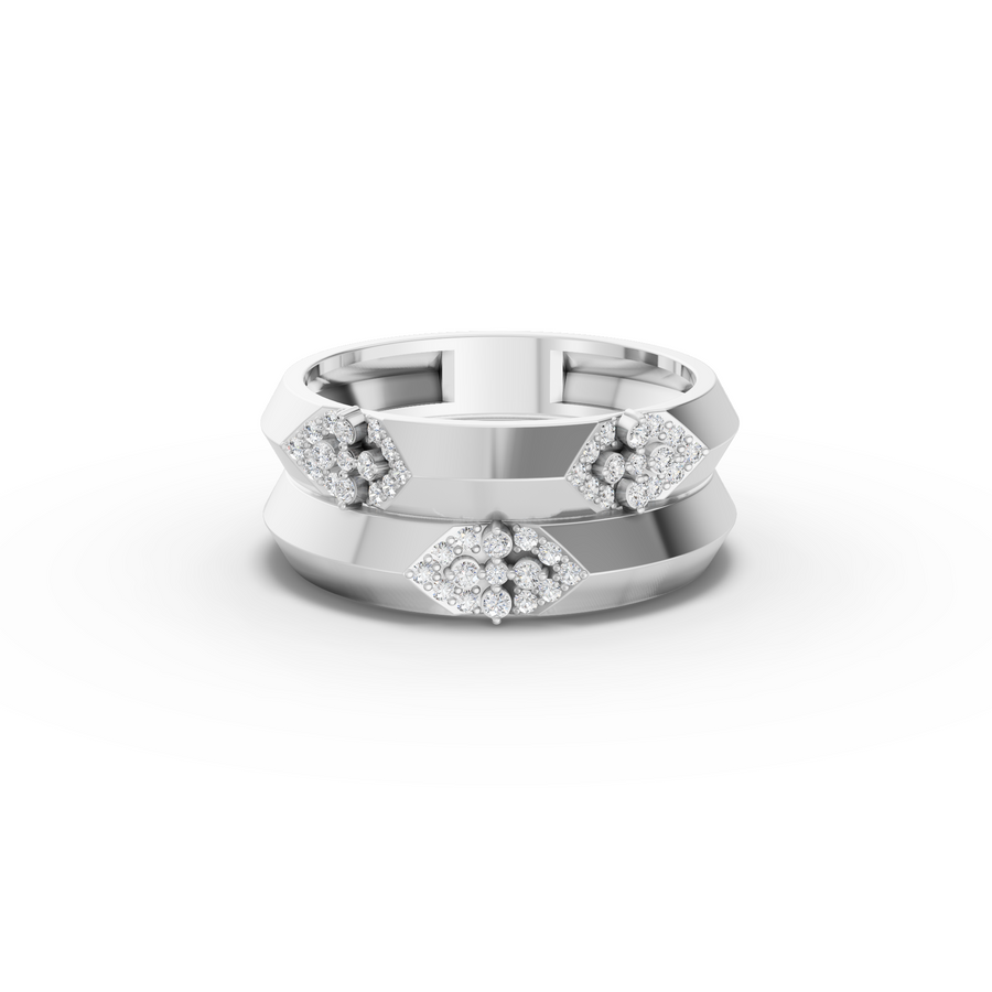 0.17 Ct Geometric Cluster Lab Grown Diamond Band Ring