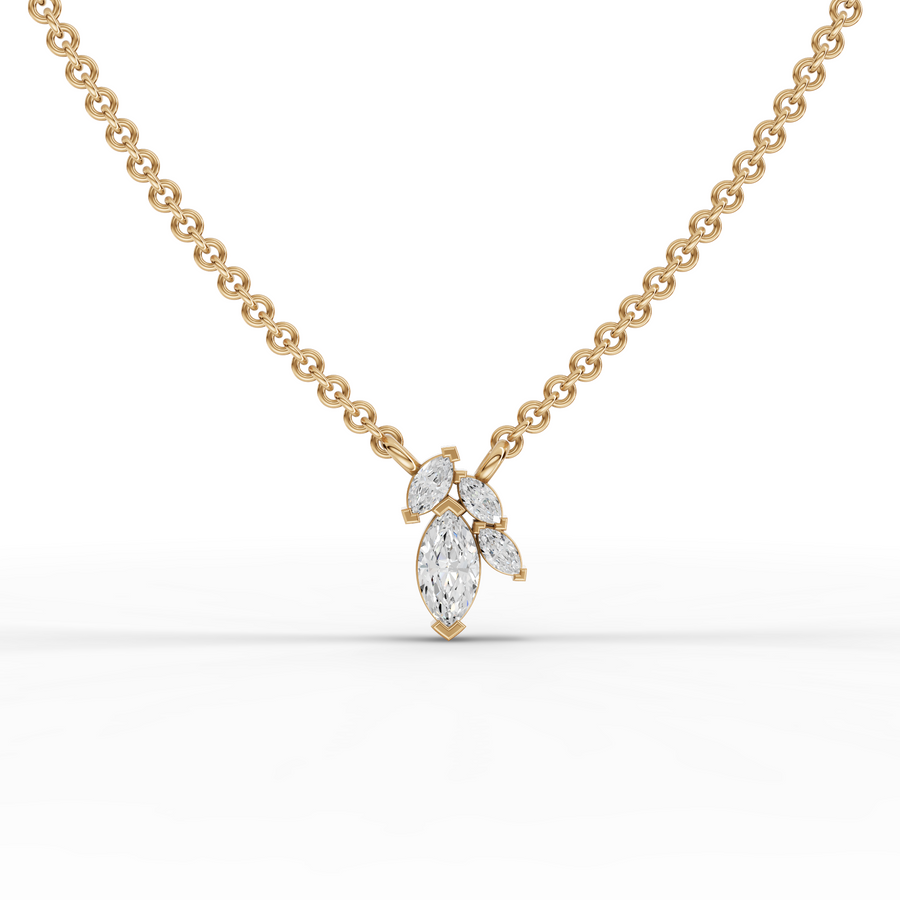 0.25 Ct Marquise Cluster Diamond Pendant