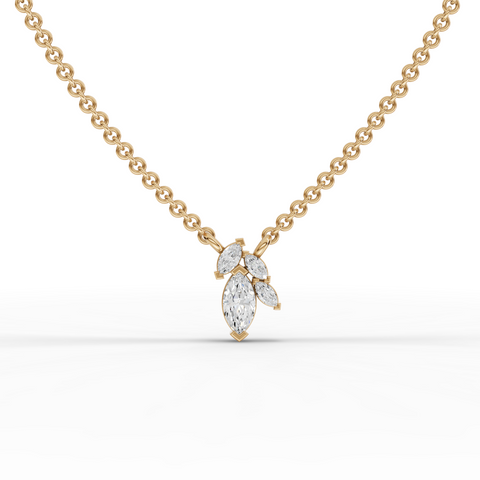 1.40 Ct Marquise Cluster Lab Diamond Jewelry Set