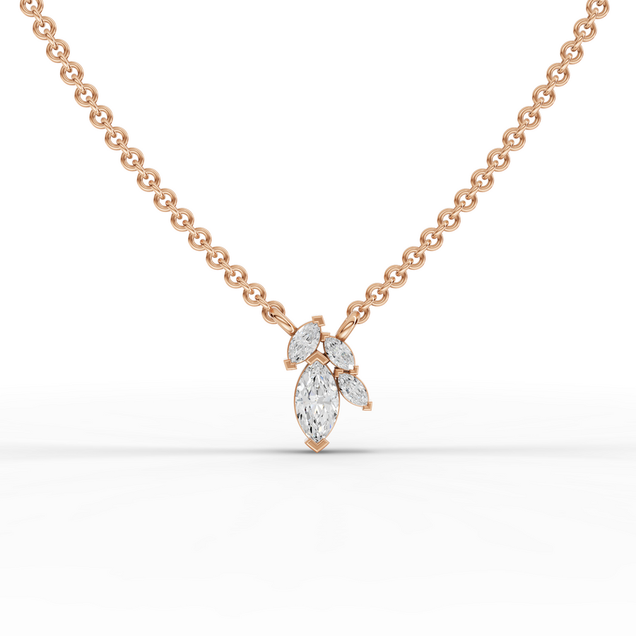 0.25 Ct Marquise Cluster Diamond Pendant