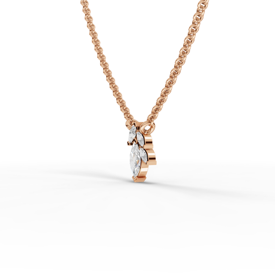 0.25 Ct Marquise Cluster Diamond Pendant