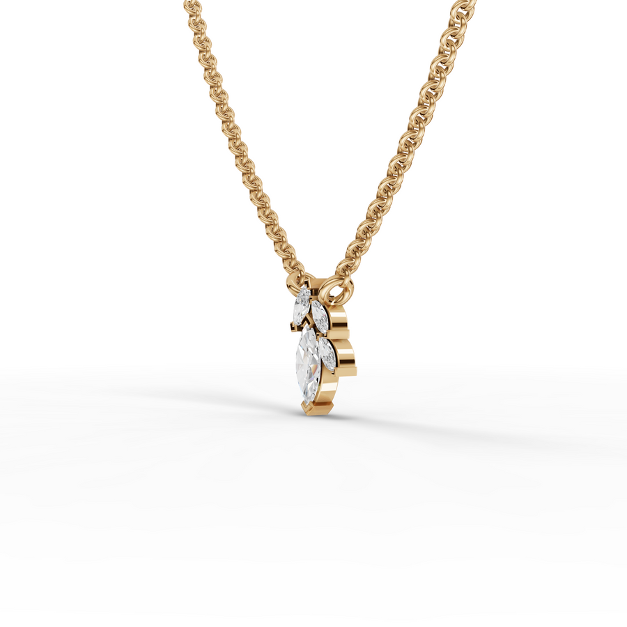 0.25 Ct Marquise Cluster Diamond Pendant