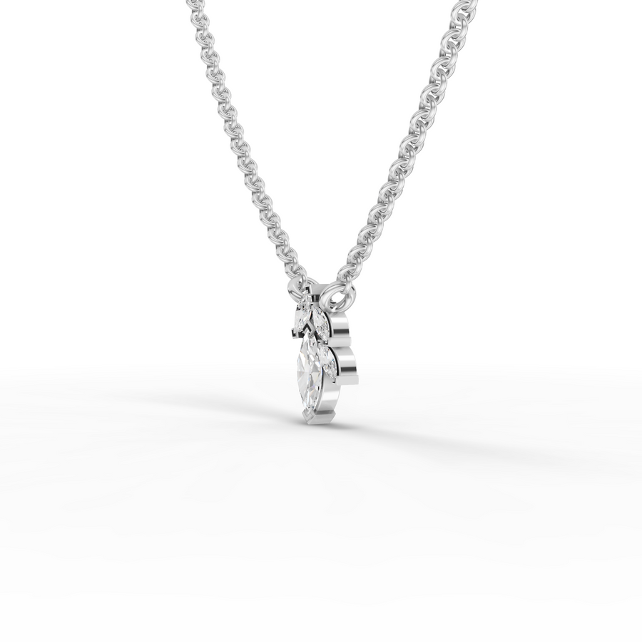 0.25 Ct Marquise Cluster Diamond Pendant