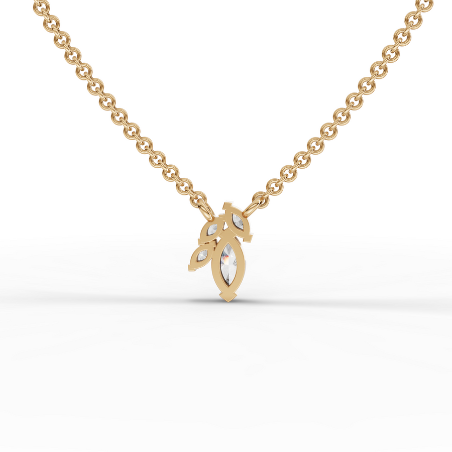 0.25 Ct Marquise Cluster Diamond Pendant