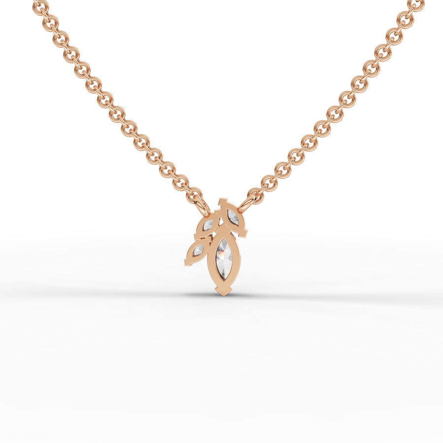 0.25 Ct Marquise Cluster Diamond Pendant