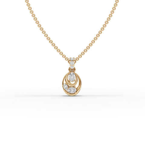 Modern Oval Lab Grown Diamond Drop Pendant Necklace