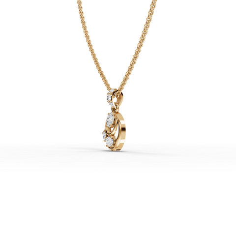 Modern Oval Lab Grown Diamond Drop Pendant Necklace