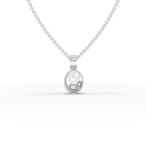 Modern Oval Lab Grown Diamond Drop Pendant Necklace
