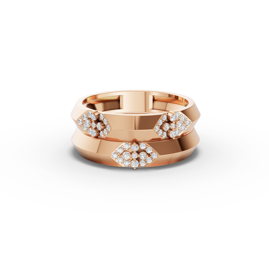 0.17 Ct Geometric Cluster Lab Grown Diamond Band Ring