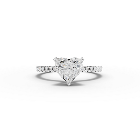 1.23 CT Heart Hidden Halo Pavé Ring
