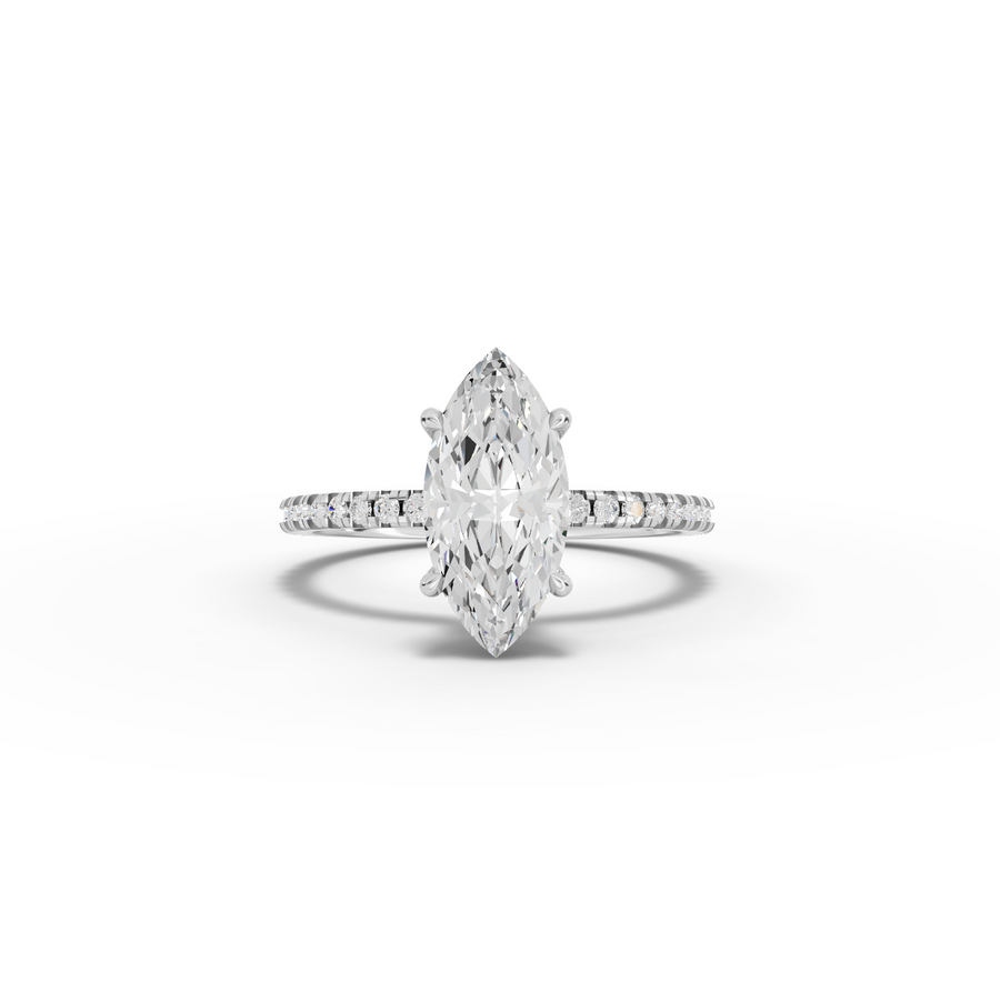 1.73 Ct Marquise Hidden Halo Pavé Ring