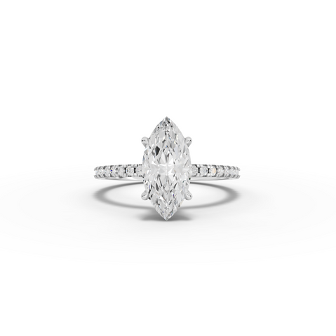 1.73 Ct Marquise Hidden Halo Pavé Ring