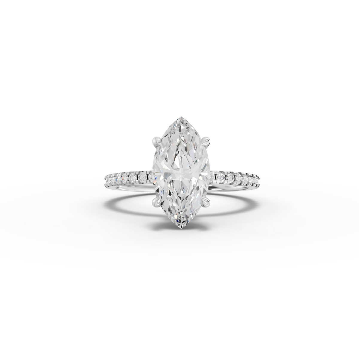 2.23 Ct Marquise Hidden Halo Pavé Ring