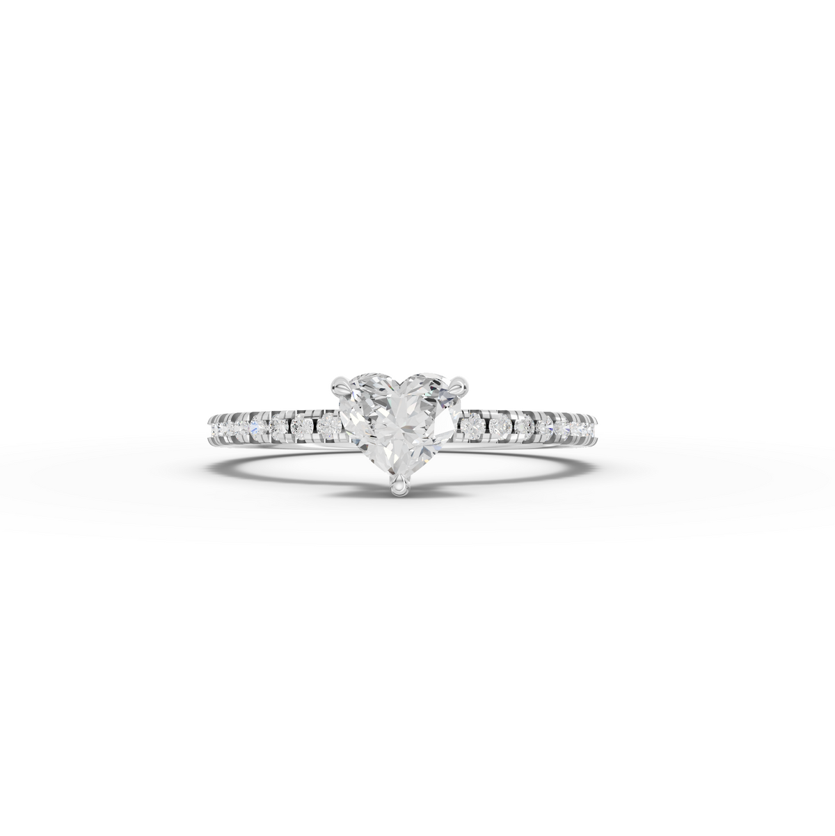 0.73 CT Heart Hidden Halo Pavé Ring