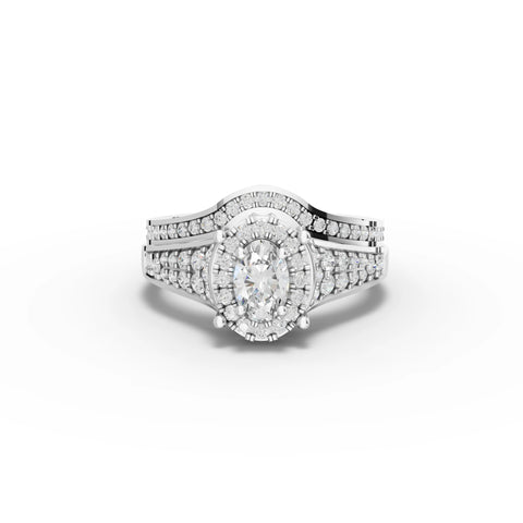 Oval Cut Lab Grown Diamond Bridal Set