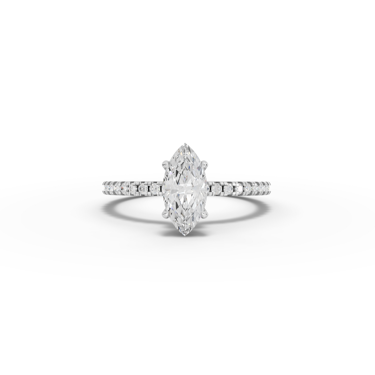0.98 Ct Marquise Hidden Halo Pavé Ring