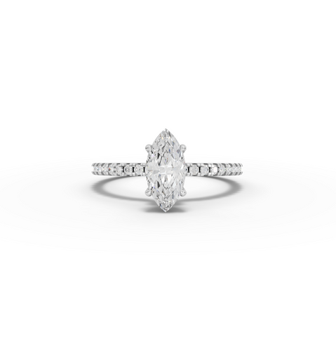 0.98 Ct Marquise Hidden Halo Pavé Ring