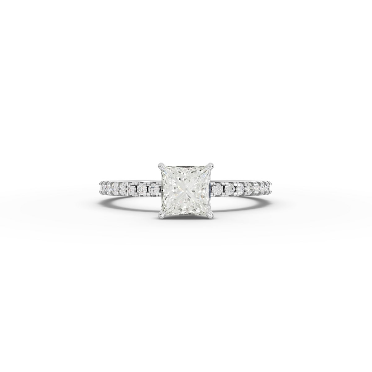 0.98 CT Princess Hidden Halo Pavé Ring
