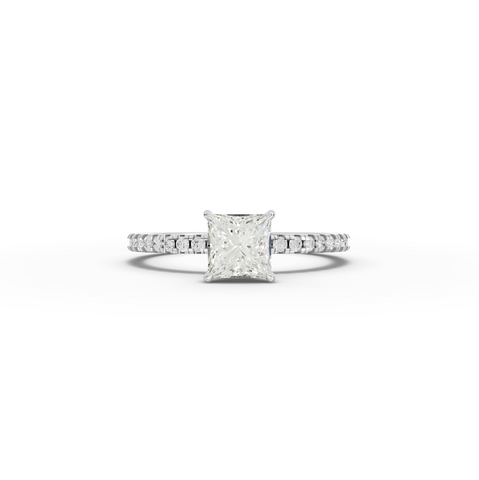 0.98 CT Princess Hidden Halo Pavé Ring