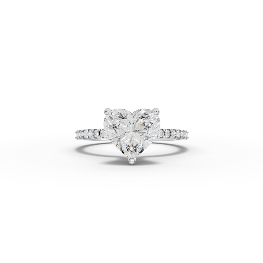 2.23 Ct Heart Hidden Halo Pavé Ring