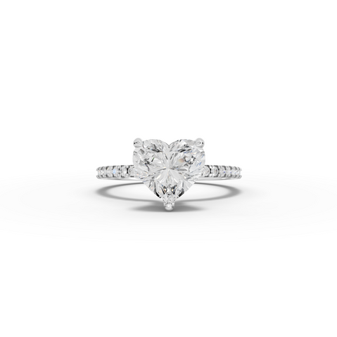 2.23 Ct Heart Hidden Halo Pavé Ring