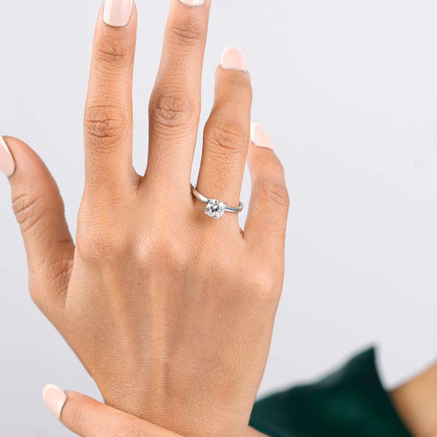 Round Cut Lab Diamond Solitaire Engagement Ring