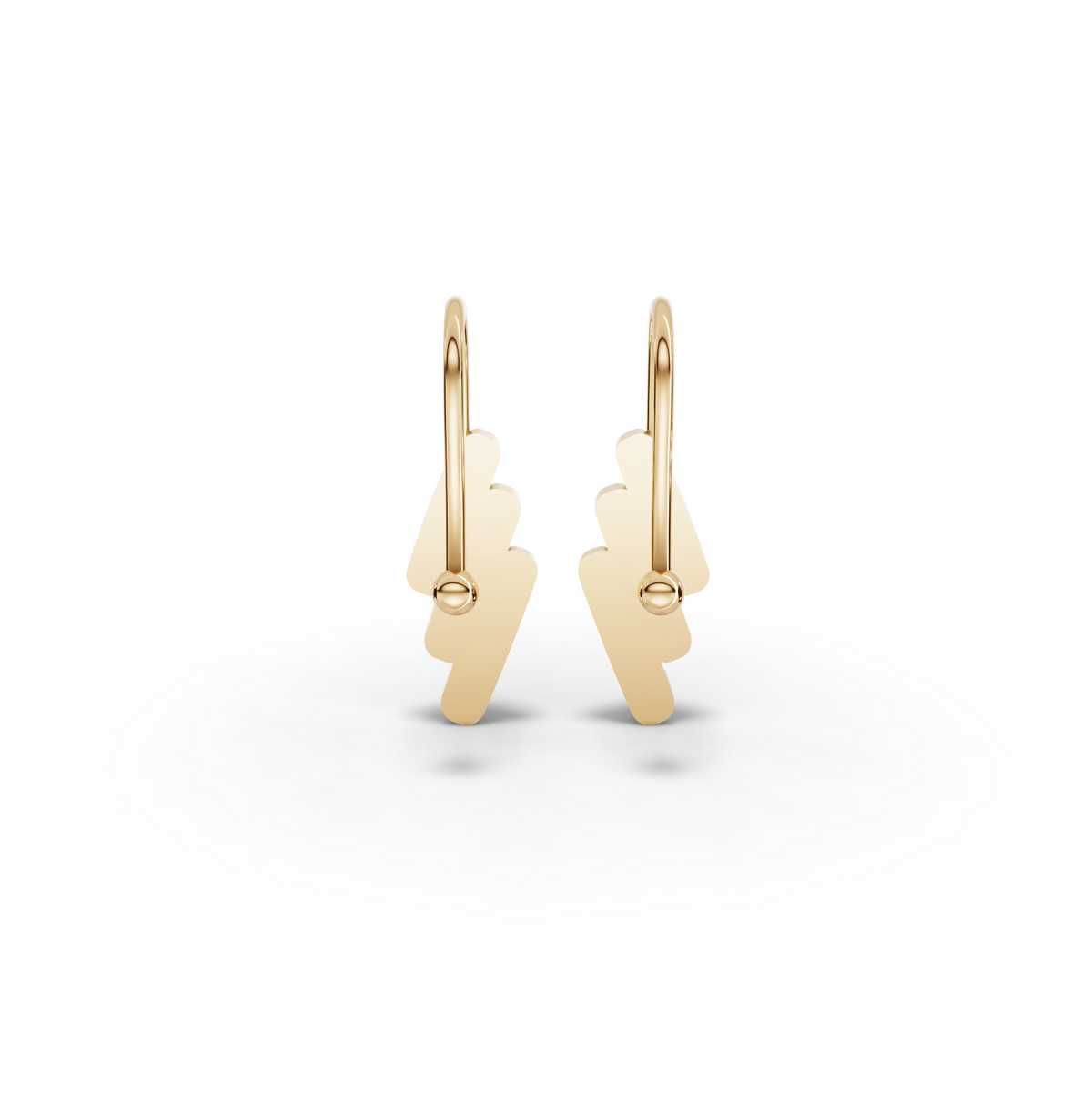 Triple Petal Drop Gold Earring, view 4