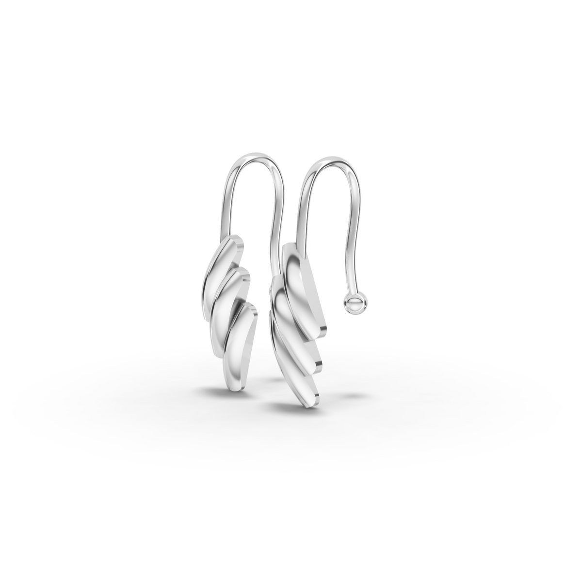 Triple Petal Drop Gold Earring