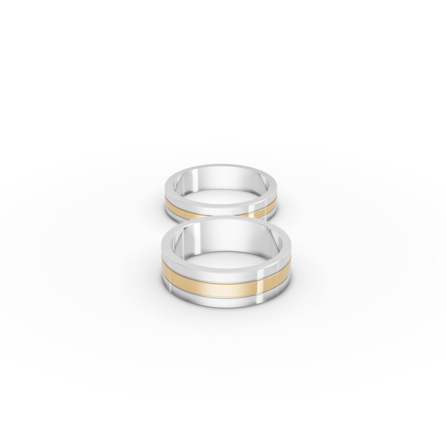 Two Tone Gold Matching Wedding Bands for Couples, view 2