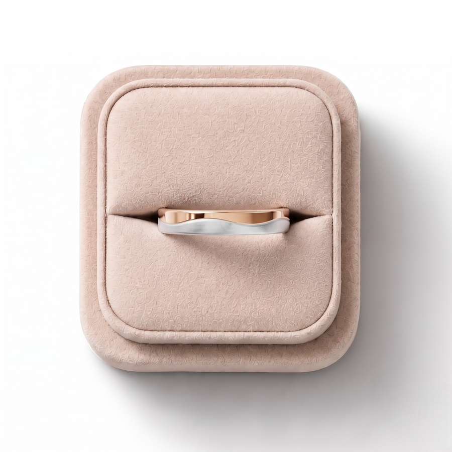 Two-Tone Wave Wedding Band