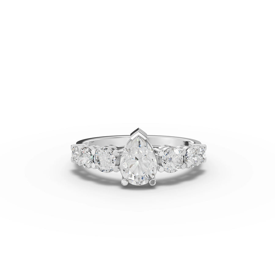 4.39 Ct Pear Solitaire Drop Lab Diamond Set