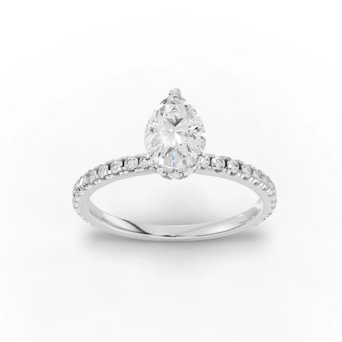 0.98 Ct Princess Hidden Halo Pavé Ring