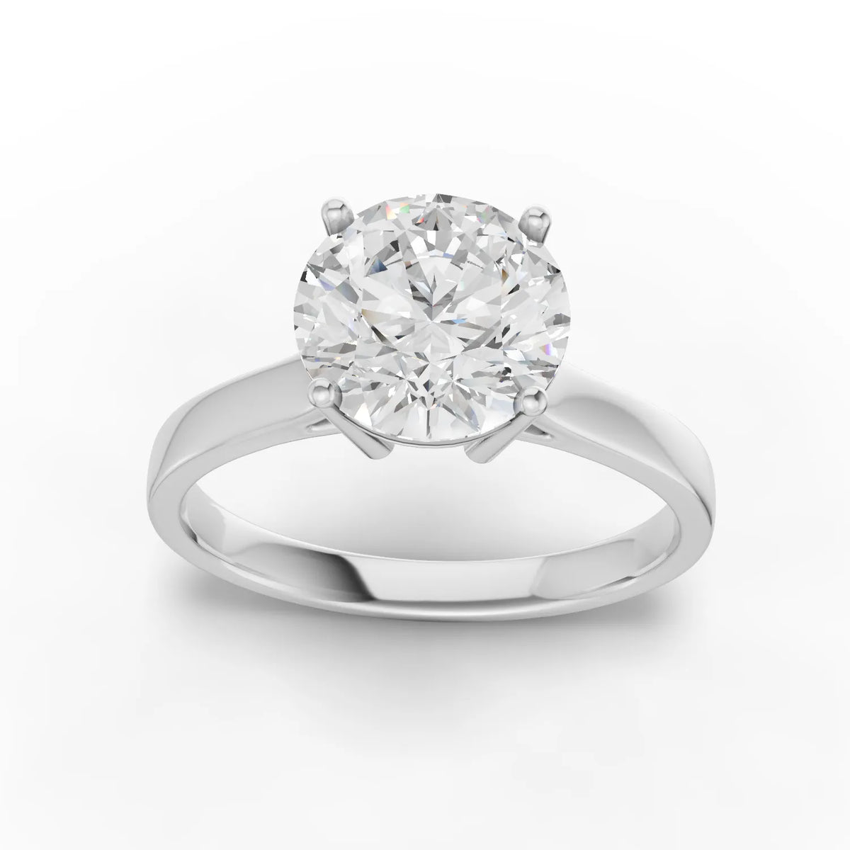 Round Cut Lab Diamond Solitaire Engagement Ring