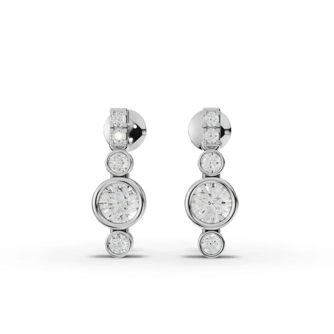 1.29 Ct Modern Bezel Lab Diamond Jewelry Set with Pendant, Earrings & Three-Stone Ring