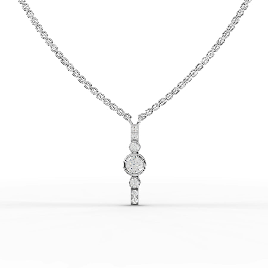 0.35 ct bezel lab diamond bar pendant necklace with sleek linear design and secure modern setting