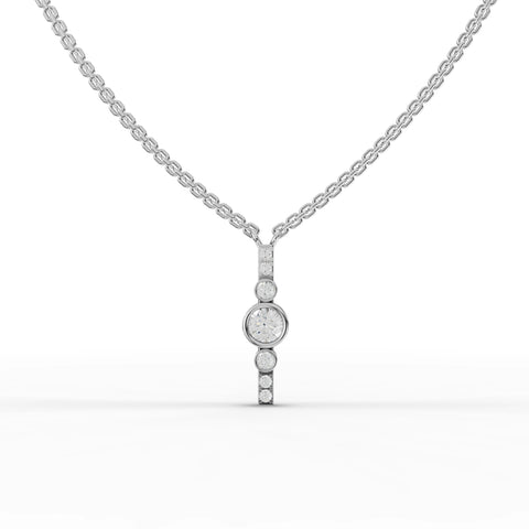 Lab-Grown Diamond Bezel Center Bar Pendant