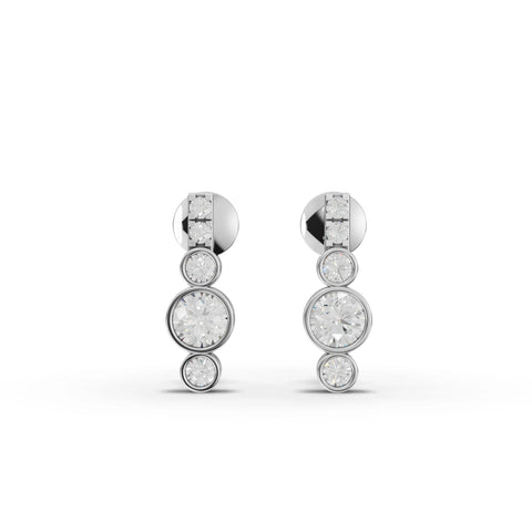 Contemporary Lab-Grown Diamond Bar Pendant, Drop Earrings & Pavé Band Set