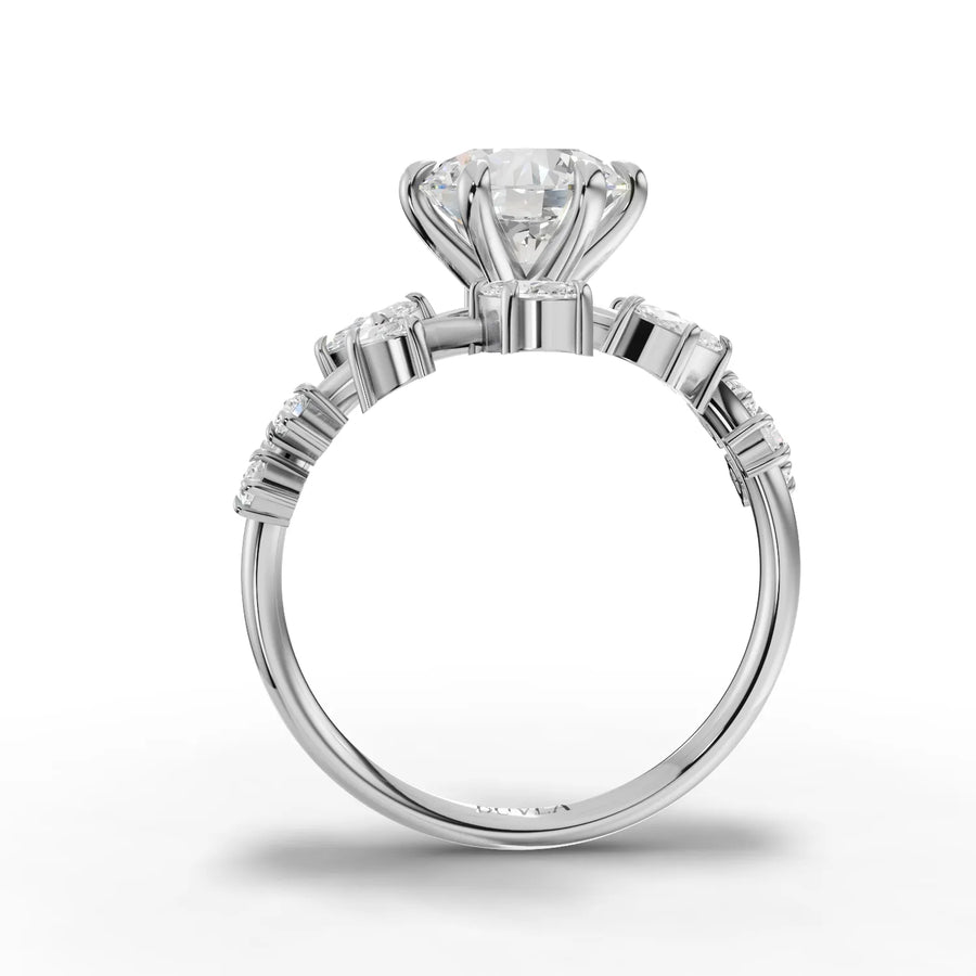 1.97 Ct Nature Vine Accent Lab Diamond Ring