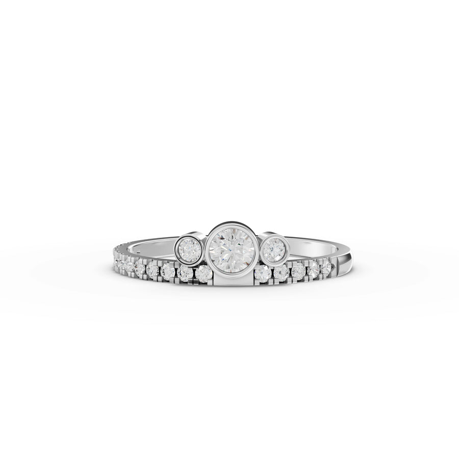 1.29 Ct Bezel Round Lab Diamond Set