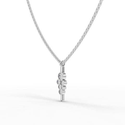 Lab-Grown Diamond Bezel Cluster Drop Pendant